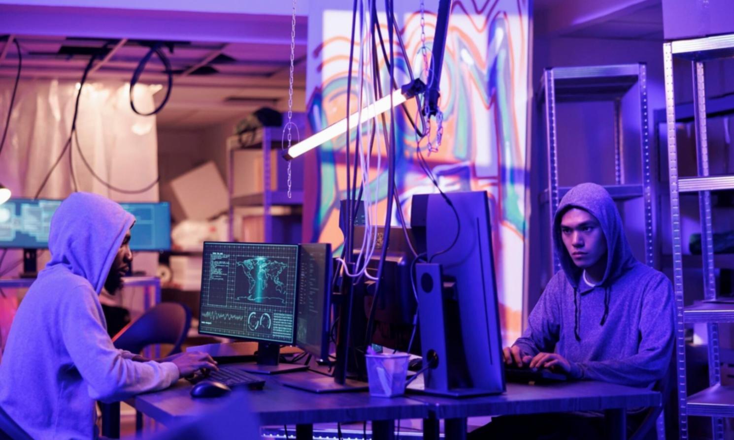 Students collaborating on blockchain development projects